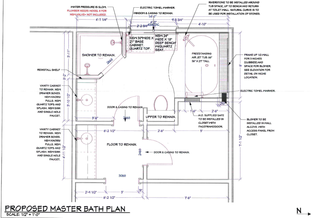 Project 20253 After Master Bathroom Remodel Floorplan Castle